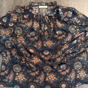 Ulla Johnson Navy Floral Blouse